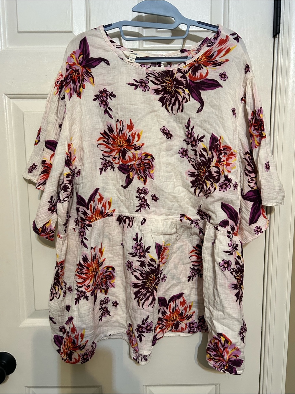 Terra & sky floral shirt plus size 2x